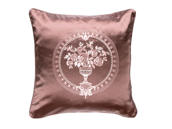 Декоративная подушка блестящая бронза с узором
